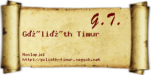 Góliáth Timur névjegykártya